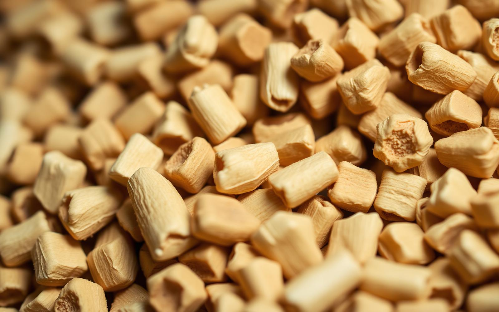 Close-up of premium 6mm wood pellets
